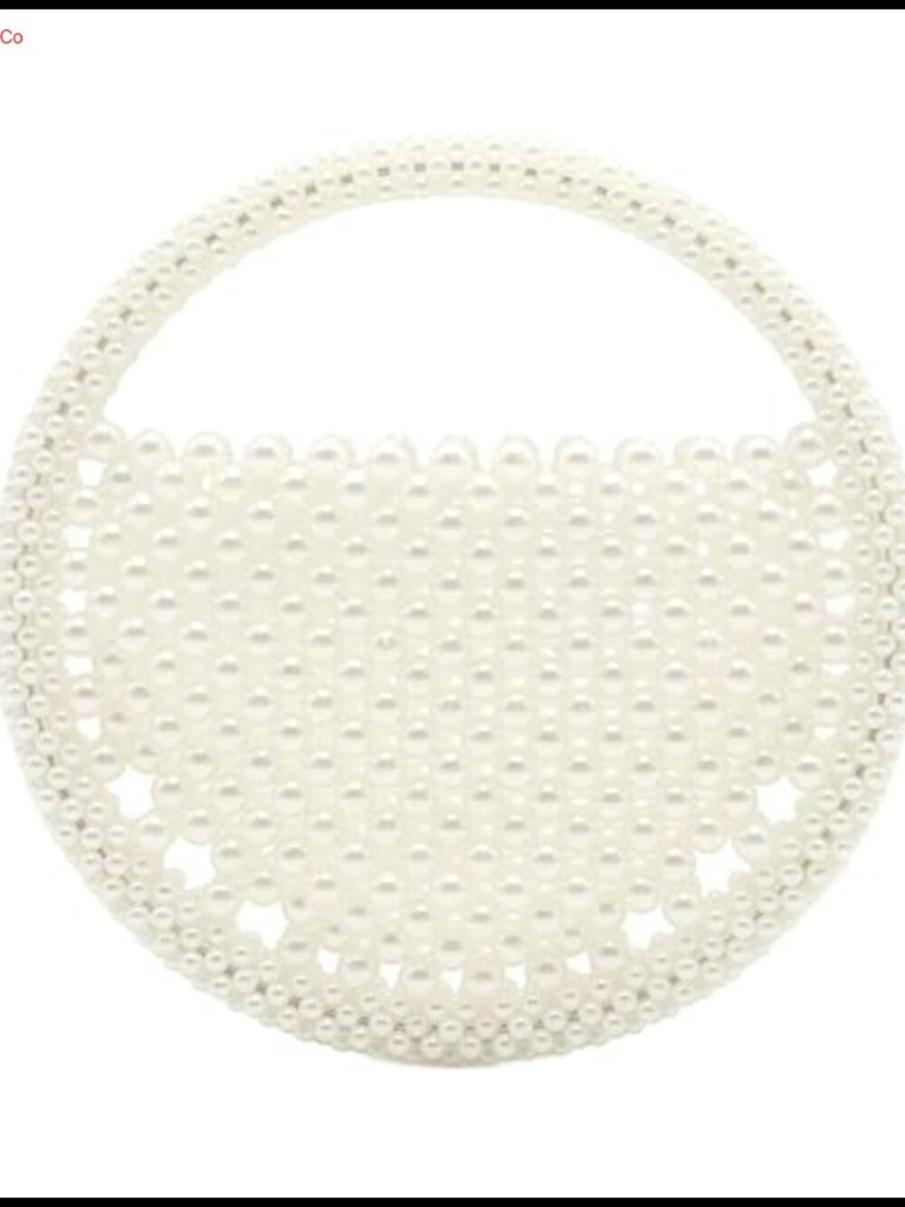 Pearl Beaded Clutch Round Handmade Evening Bag Top Handle